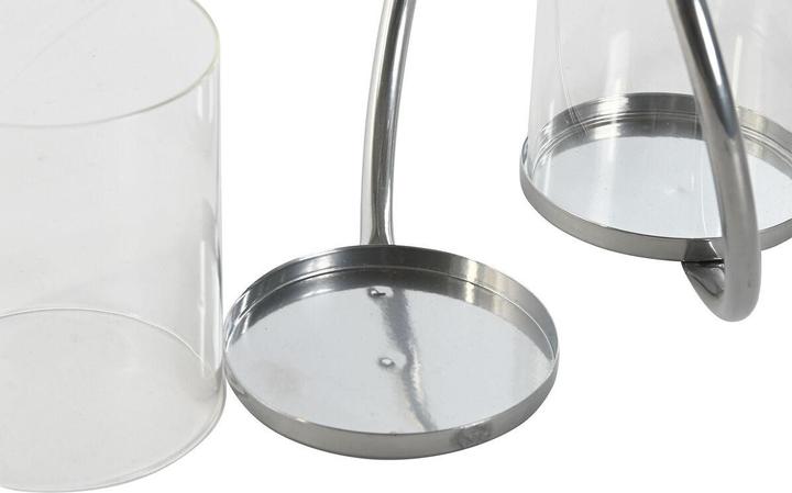 Actual product image Esprit Kerzenschale Home Schwarz Silberfarben Metall Kristall 24 x 19 x 18 cm (2 Stück)