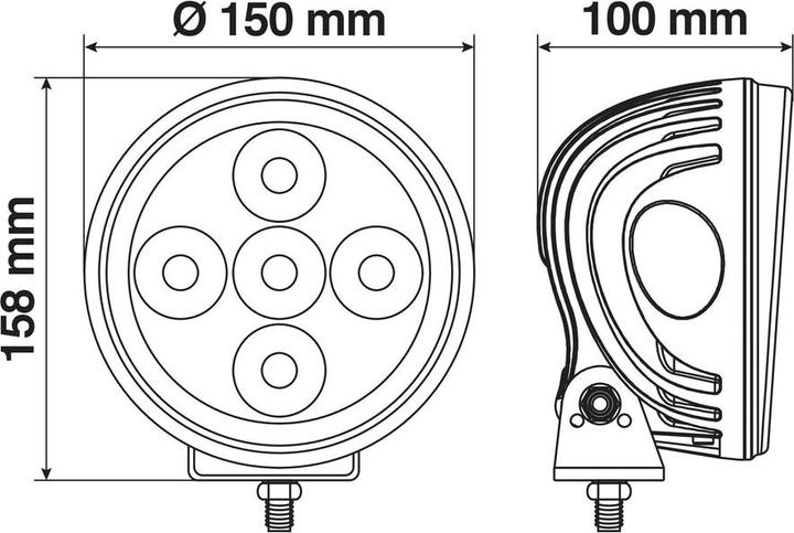 Actual product image Lampa Angel-Led, additional spotlight with 7 LEDs, 9/36V - Ø 150 mm (60.60 W, LED)