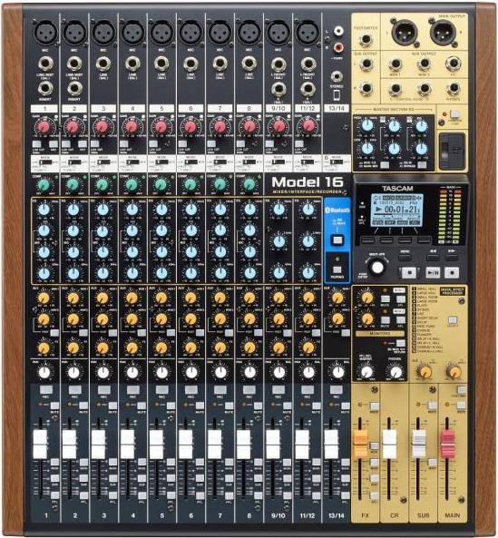 Actual product image Tascam Model 16 mixer with 32GB memory card (Studio- and Livemixer)