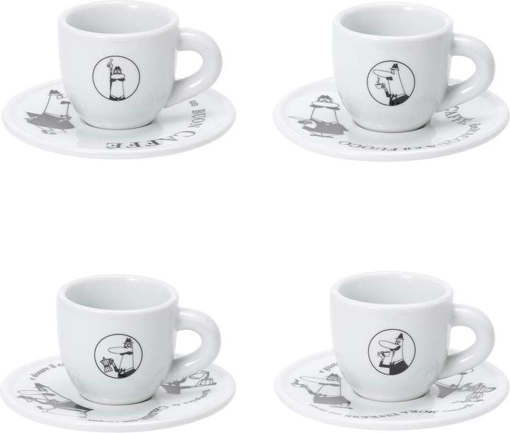 Bialetti Y0TZ033 Set of 4 demitasse cups Carosello (50 ml, 4 x)