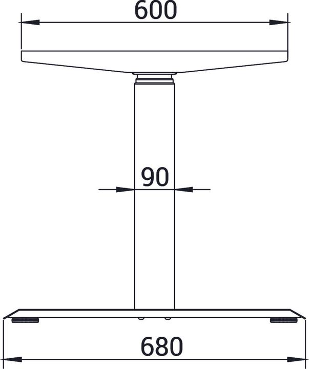 Produktbild BMB Steh-Sitz Tischgestell schwarz RAL 9017 H.610-1260mm