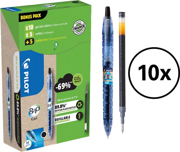 Immagine prodotto Pilot Begreen B2P Gel Greenpack 10+10 ricariche (Nero, 10 x)