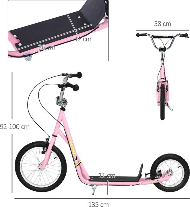 Actual product image Homcom Children's scooter with pneumatic tyres and handbrake