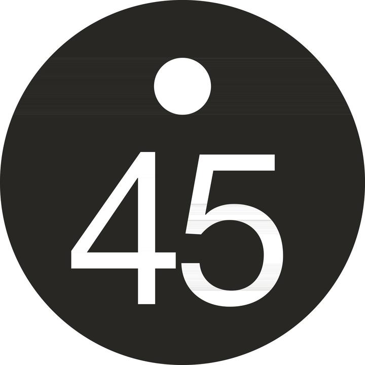Reiher Schlüsselnummer - ø 25, Nummer 45, Aluminium schwarz eloxiert