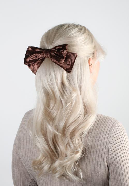 Immagine prodotto Trisa Fermaglio alla moda con fiocco di velluto marrone