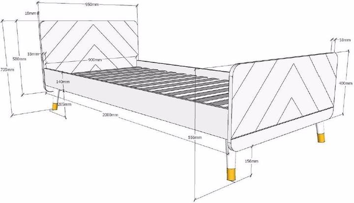 Produktbild Vipack Bett Billy (90 x 200 cm)