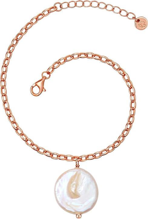 Glanzstücke München Damen Sterling Silber Süsswasser-Zuchtperle roségold - 28415 (17 cm, Sterling Silber)