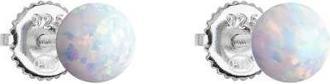 Evolution Group Silver earrings with white synthetic opals 11246.1