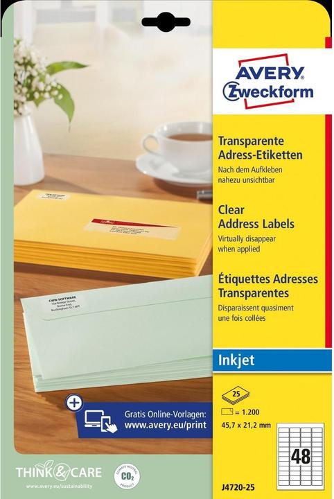 Actual product image Avery Address labels