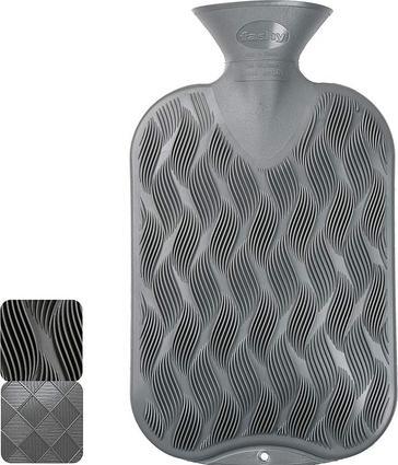Actual product image Fashy Hot water bottle thermoplastic 2l check half lame anthracite (2 l)
