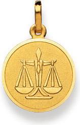 Image du produit Natsumi Schmuck Pendentif signe astrologique Balance or 18K/750 rond avec ange (750/18 K Or jaune)