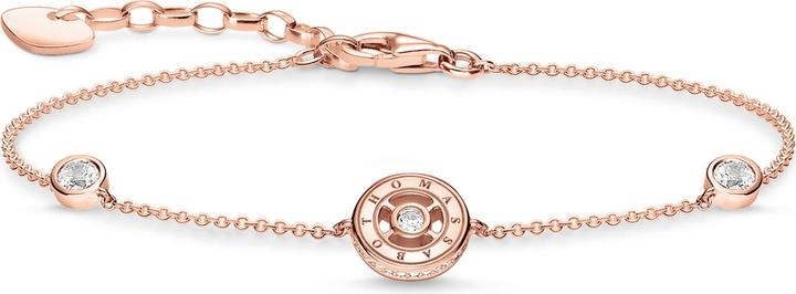Thomas Sabo Armband Kreis mit weissen Steinen roségold (19 cm, 925er Silber)