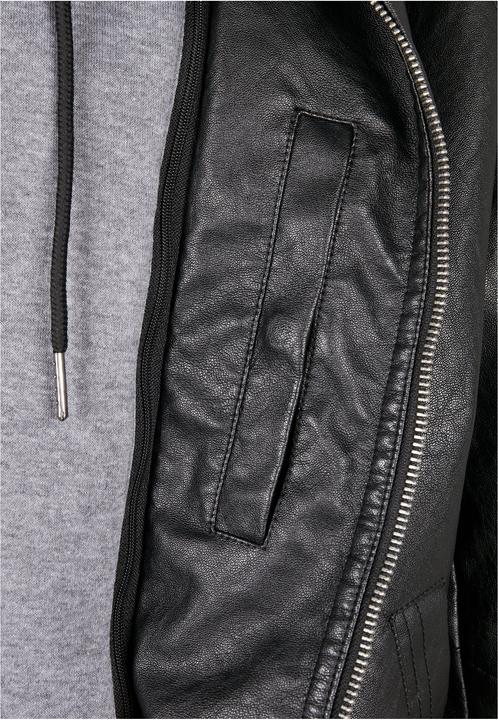 Immagine prodotto Urban Classics Giacca in pelle sintetica con cappuccio in pile (M)