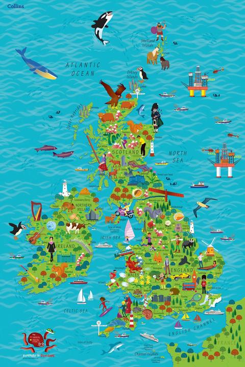 Produktbild Children's Wall Map of the United Kingdom and Ireland