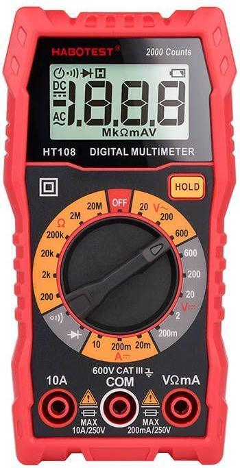 Actual product image Habotest HT108L Digital Universal Multimeter (CAT III 600V)