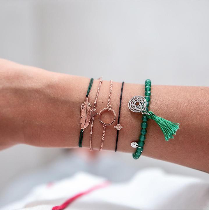 Actual product image Glanzstücke München Ladies spring sterling silver rose gold 15.0 - 22.0 cm, flexible adjustable - 8186 (22 cm, Cotton, 925 silver)