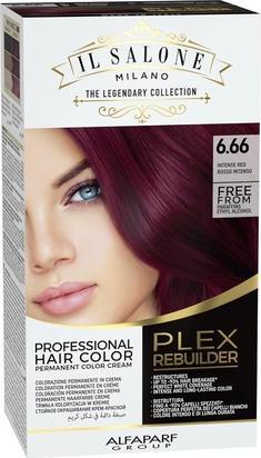 Il Salone Milano Plex Rebuilder Permanent Hair Color Cream 6.66 Intense Red Professional Hair Dye Ki (6.66)