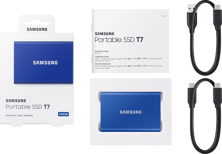 Actual product image Samsung Portable T7 Blue (500 GB)