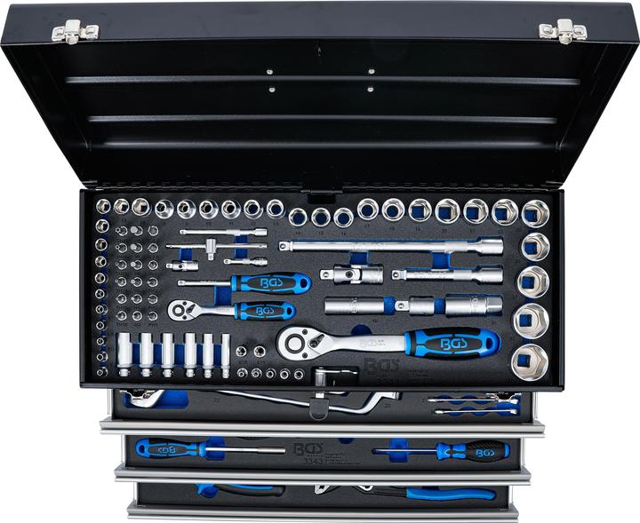 Produktbild BGS Metall-Werkzeugkoffer 3 Schubladen mit 143 Werkzeugen (1 Teile)