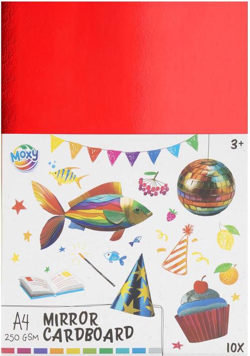 Produktbild Grafix Spiegelkarton A4, 10 Blatt 10 Farben (10 x)