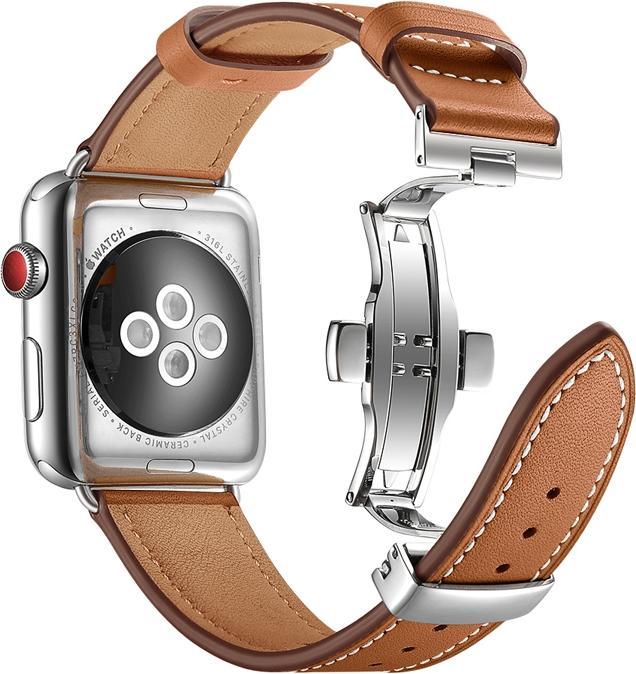 Image du produit EKO Bracelet de montre en cuir véritable avec boucle déployante brune (Cuir véritable)