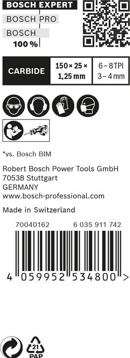 Immagine prodotto Bosch Professional Zubehör Lama per sega alternativa EXPERT 'Multi Material' 956 XHM, 10 pezzi