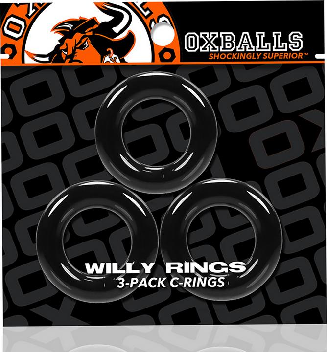 Actual product image Oxballs Willy Rings 3-pack Cockrings Black (4 cm)