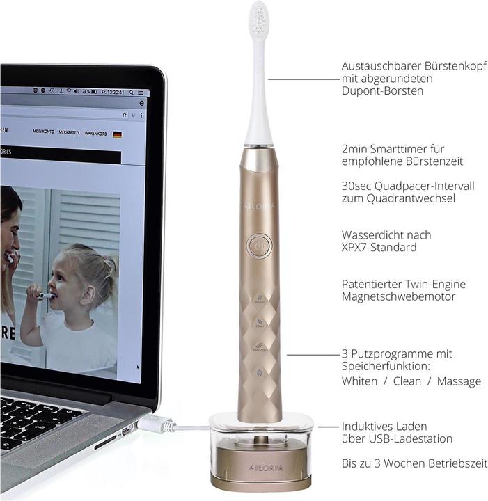 Productafbeelding Ailoria Shine Bright Gold Sonic Tandenborstel (Sonische tandenborstel)