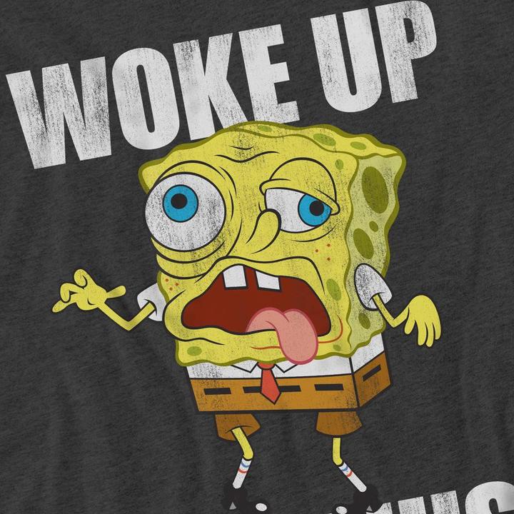 Produktbild Spongebob Squarepants Woke Up Like This Meme TShirt (L)