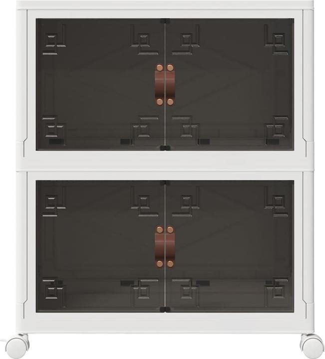 Image du produit VidaXL Boîte de rangement sur roulettes Empilable 2 étages 75 L 65 x 40 x 76cm (65 x 40 x 76 cm, 75 l)