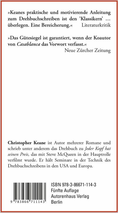 Produktbild Schritt für Schritt zum erfolgreichen Drehbuch (Deutsch, Christopher Keane, 2013)