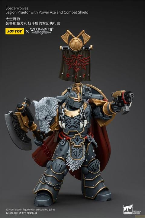 Immagine prodotto Joy Toy Warhammer The Horus Heresy Action Figure 1/18 Space Wolves Legion Praetor con Power Axe e Combat Sh