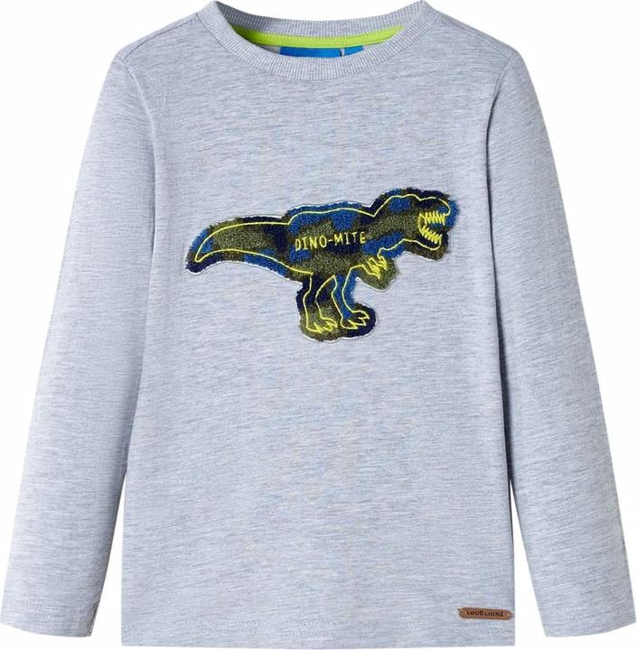 VidaXL Kinder-Langarmshirt Grau Melange 140,Material: 95 (140)