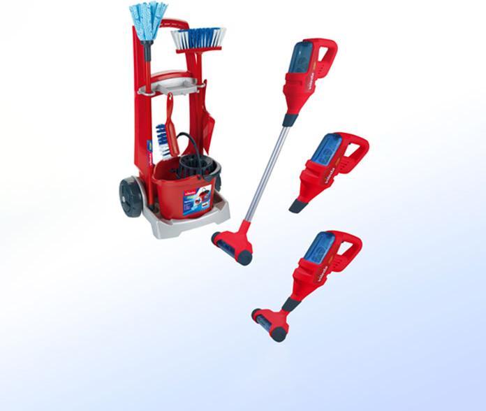 Immagine prodotto Theo Klein 6720 Carrello per le pulizie Vileda con aspirapolvere verticale I Include vari accessori tra cui moc