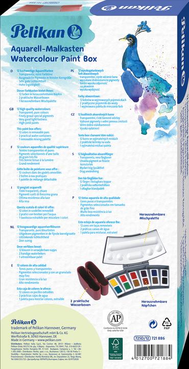 Produktbild Pelikan Aquarellkasten, 12 Farben (Assortiert, 1596 ml)