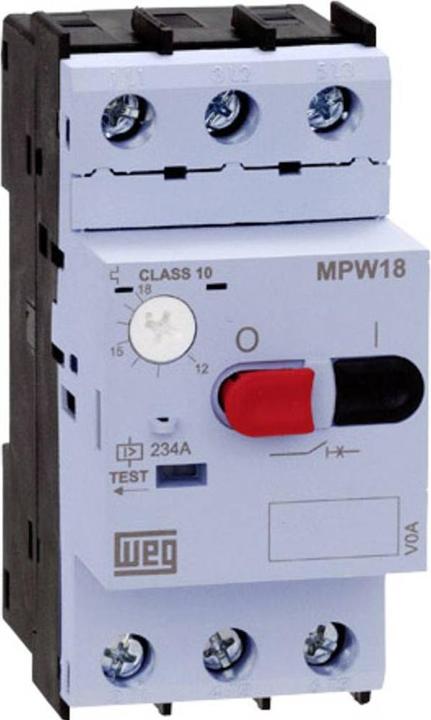 Actual product image Weg 12429368 MPW18-3-D016 Motor-protective circuit-breaker, adjustable 1.6 A 1 pc.