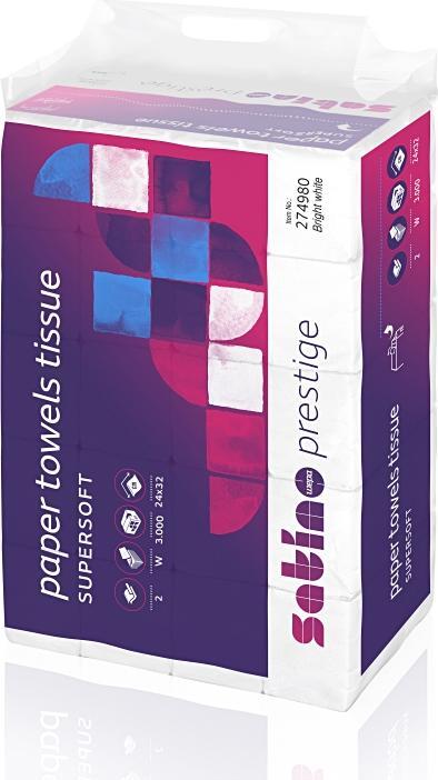 Produktbild Wepa prestige Handtuchpapier - 274980 - PT2-kompatibel - 3000 Blatt - 2-lagig - Zellstoff (1 x)
