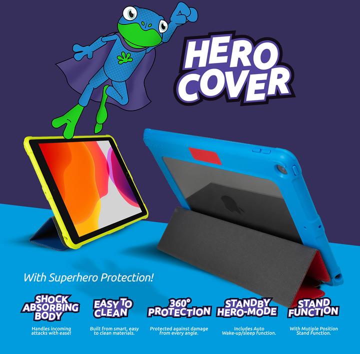 Actual product image Gecko Covers Tablet Case for Apple iPad (2019/2020) Super Hero Tablet Blue Green (IPad 10.2 (2019/2020/2021))