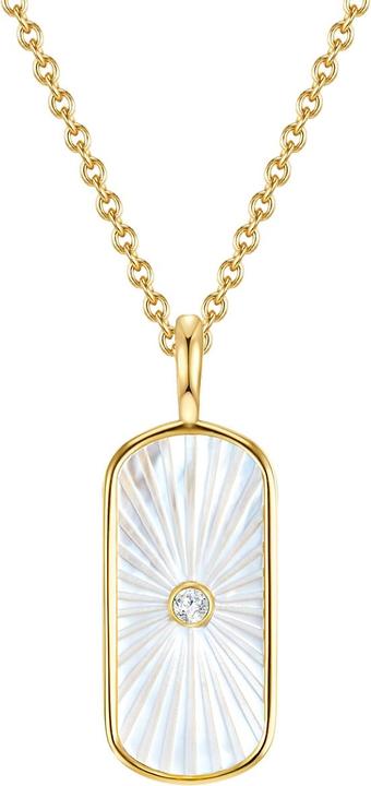 Image du produit Glanzstücke München Femme argent sterling zirconium nacre or jaune 45,0 cm chaîne de base + 5,0 cm extension - 29077 (Argent Sterling, 45 - 50 cm)