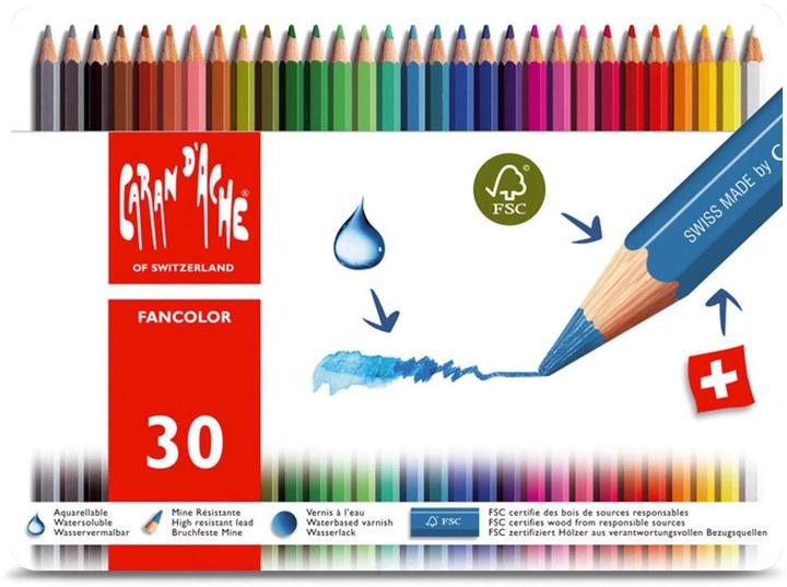 Caran d'Ache Fancolor Farbstifte Metallschachtel (Mehrfarbig, 30 x)