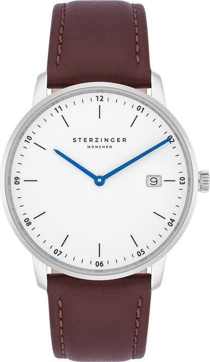 Sterzinger Herren Quarzuhr Zeitmesser Echtleder Braun - 30476 (Analoguhr, 38 mm)
