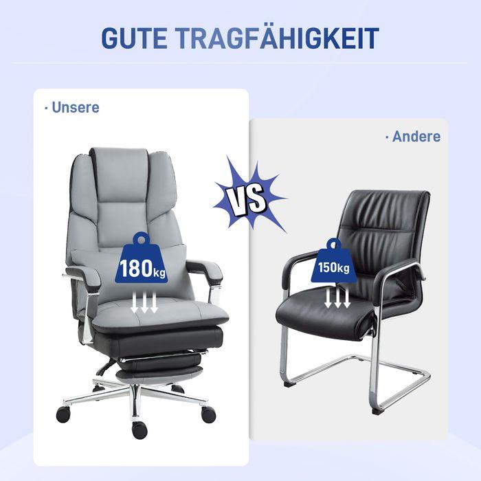 Actual product image Swisshandel24 Office chair with rocking function, up to 180kg, ergonomic, 160° reclining backrest, artificial