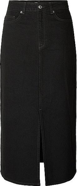 Selected Femme Schwarzer Jeans Midirock