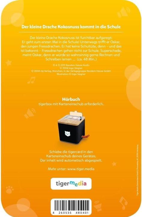 Produktbild Tigermedia Tigercard Der kleine Drache Kokosnuss kommt in die Schule (Deutsch)