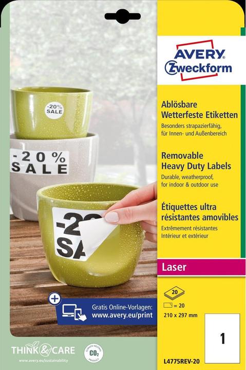Image du produit Avery Étiquettes résistantes aux intempéries, ablösbar