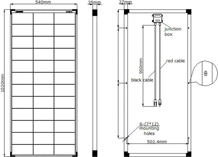 Produktbild Enjoy solar Monokristallines Solarmodul (100 W, 8.80 kg)