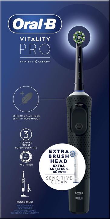 Produktbild Oral-B Vitality Pro Erwachsener Rotierende-vibrierende Zahnbürste Schwarz (Oszillierende Zahnbürste)