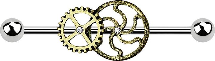 Image du produit Star Piercing Barbell silber Steampunk (Laiton, Acier chirurgical 316L)
