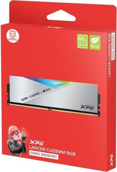 Produktbild Adata CUDIMM 48 GB DDR5-8800 (2x 24 GB) Dual-Kit (silber, AX5CU8800C4224G-DCLACRSG, XPG Lancer Neon RGB) (2 x 24GB, 8800 MHz, DDR5-RAM)