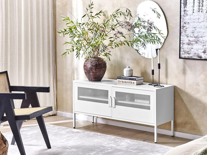Immagine prodotto Beliani Credenza in metallo bianco 2 ante MORLEY (118 x 60 x 40 cm)